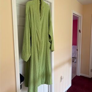 Green Women's Terry Cloth Robe & matching Slippers
